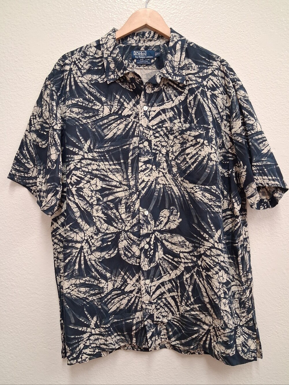 Vintage Polo Ralph Lauren Clayton Hawaiian Shirt Men’s XL Silk Linen Tropical